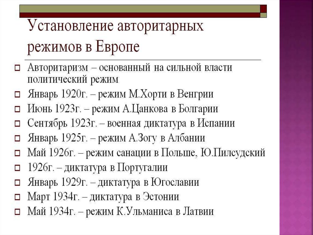 Авторитарные режимы в европе. Установление авторитарных режимов в Европе. Установление авторитарных и тоталитарных режимов в Европе. Цели авторитарных режимов в Европе.