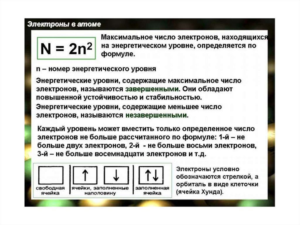 Число электронов на энергетическом уровне. Максимальное число электронов формула. Максимальное число электронов на уровне определяют по формуле. Как обозначается электрон. Уровень может вместить определённое число электронов.