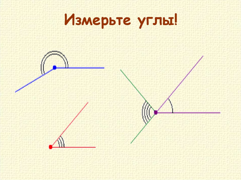 Измерьте углы изображенные на рисунке и запишите результаты измерений