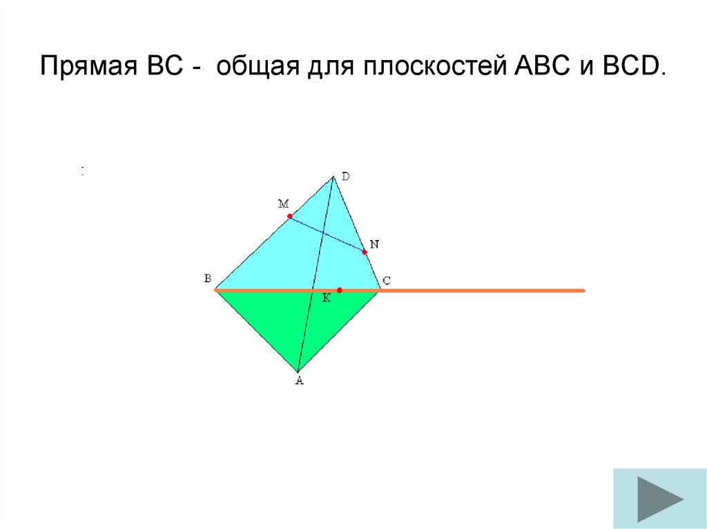 Прямая вс и плоскость авс