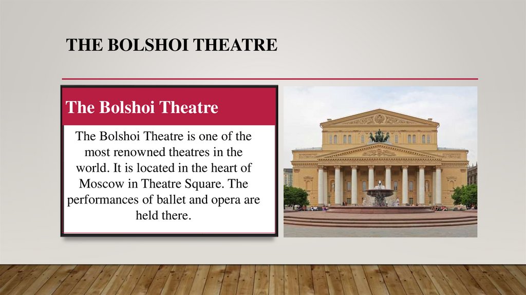 The Bolshoi theatre