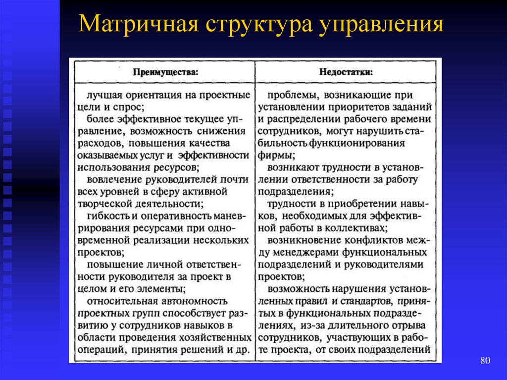 Матричная организационная структура преимущества и недостатки. Минусы матричной структуры управления.