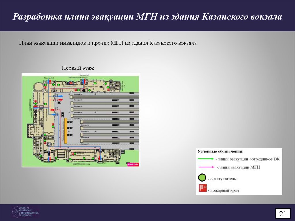 Разработка плана эвакуации МГН из здания Казанского вокзала