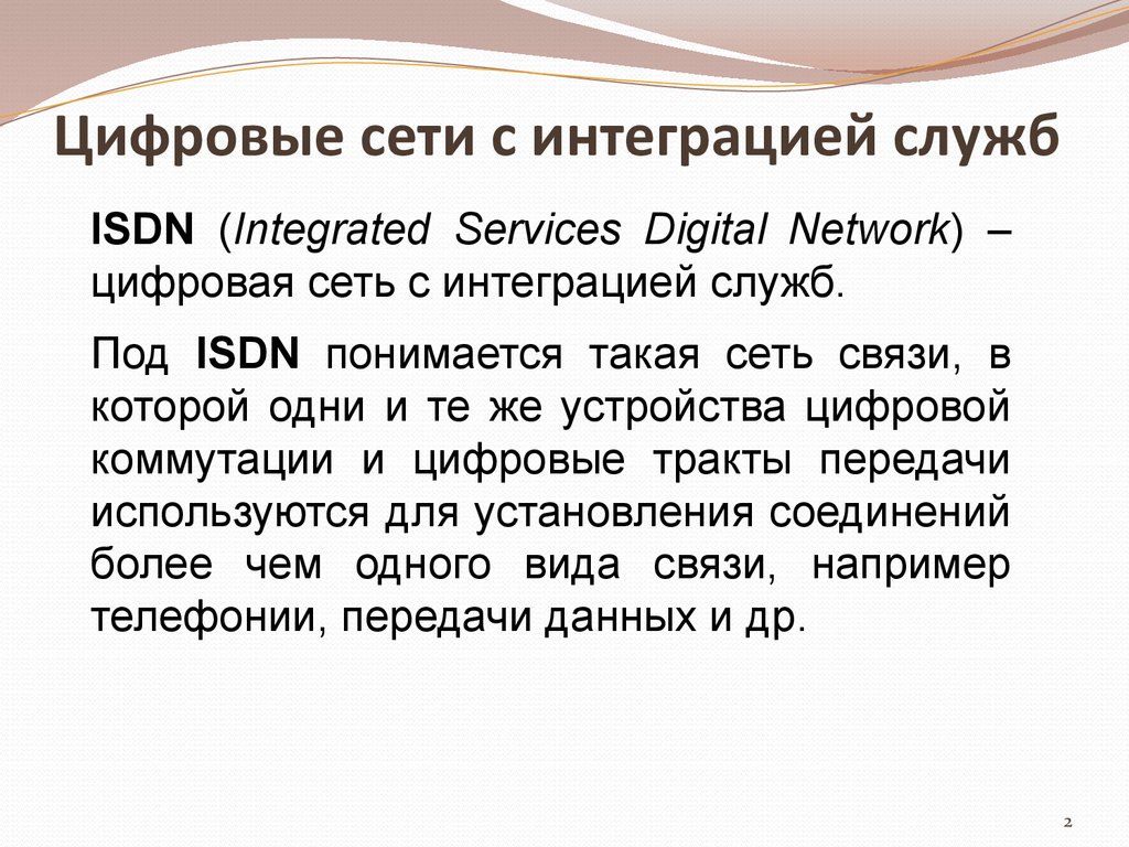 Цифровые сети с интеграцией служб (ЦСИС – ISDN) - презентация онлайн