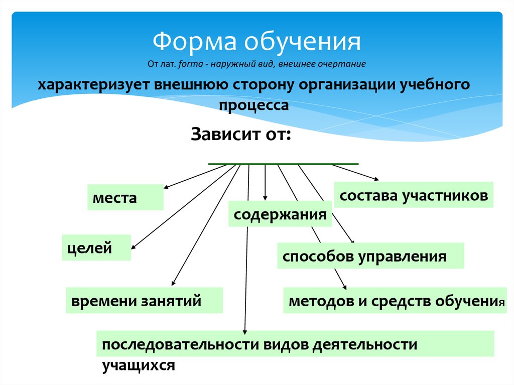 Основные формы обучения презентация