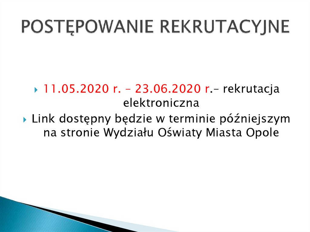 POSTĘPOWANIE REKRUTACYJNE
