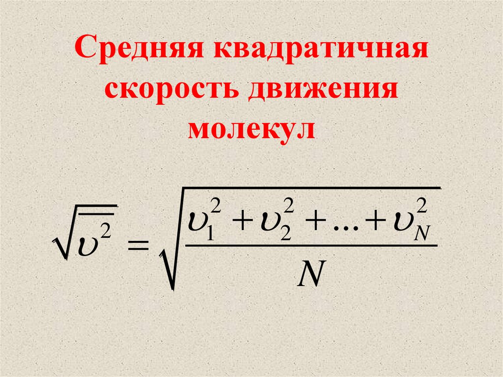 Средняя скорость теплового движения молекул