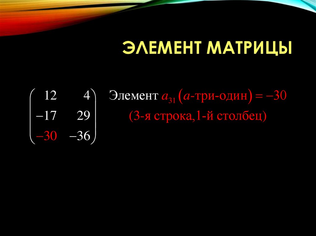 Нулевые элементы матрицы