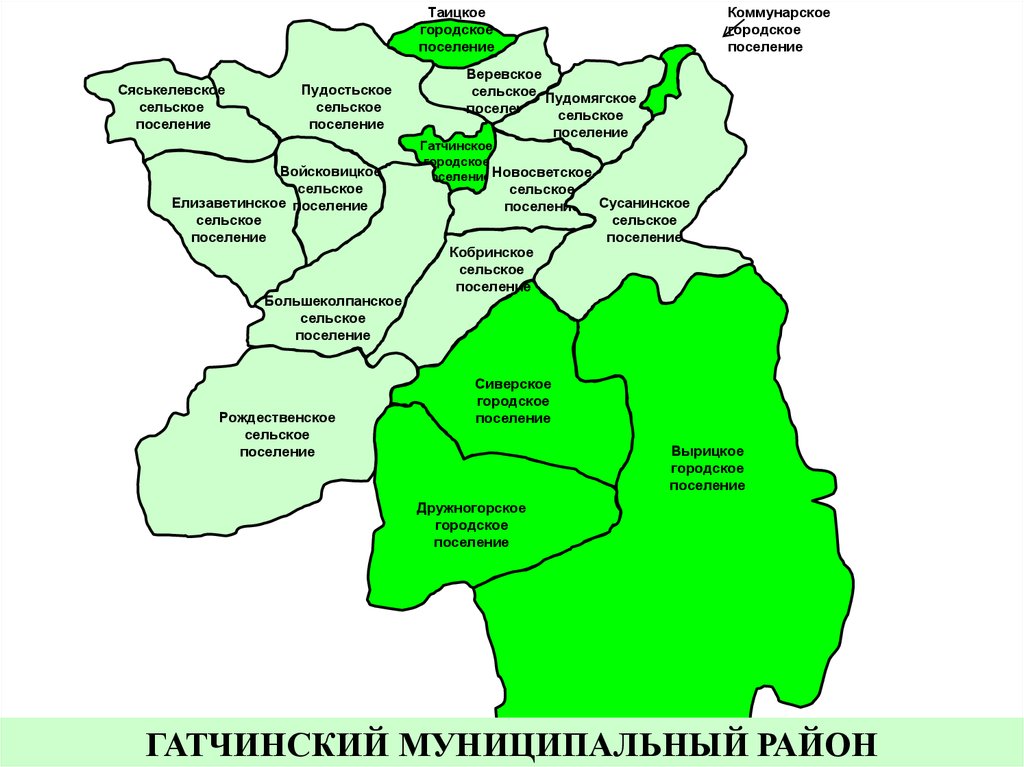 Карта гатчинского района подробная