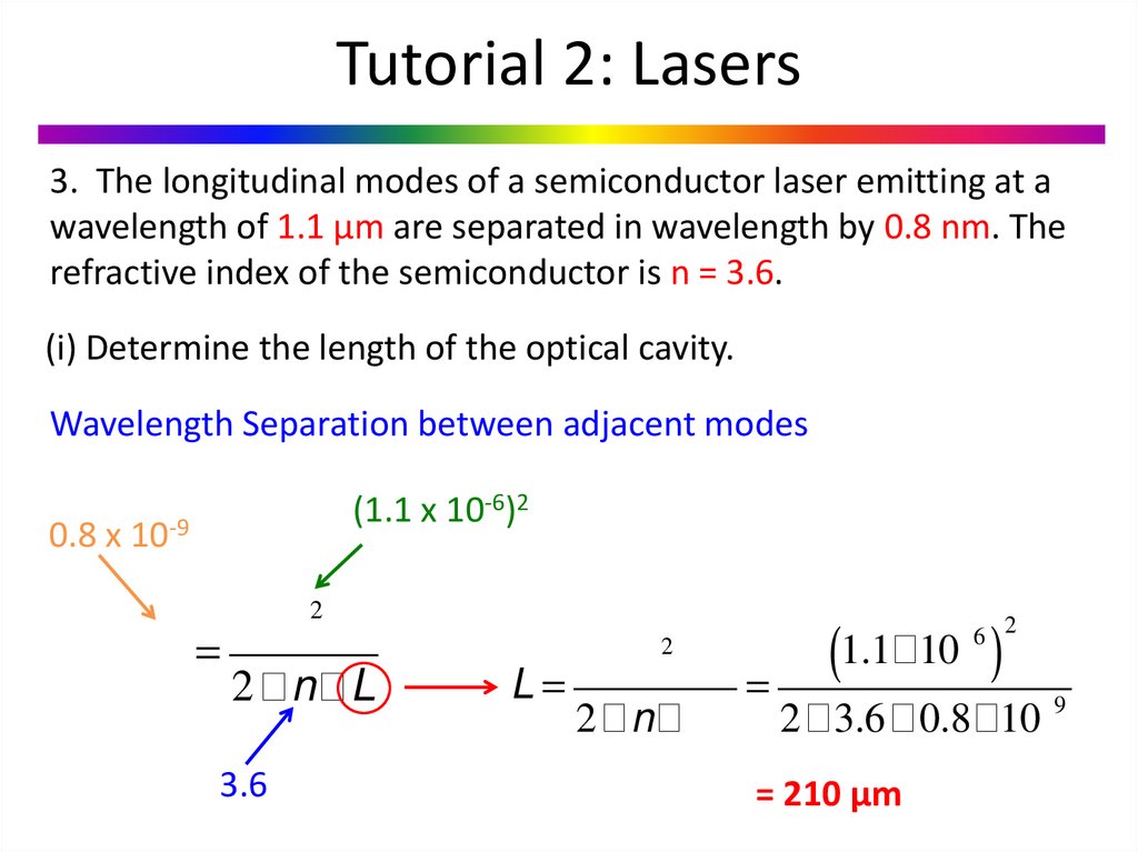 Lasers Tutorial 2 Online Presentation