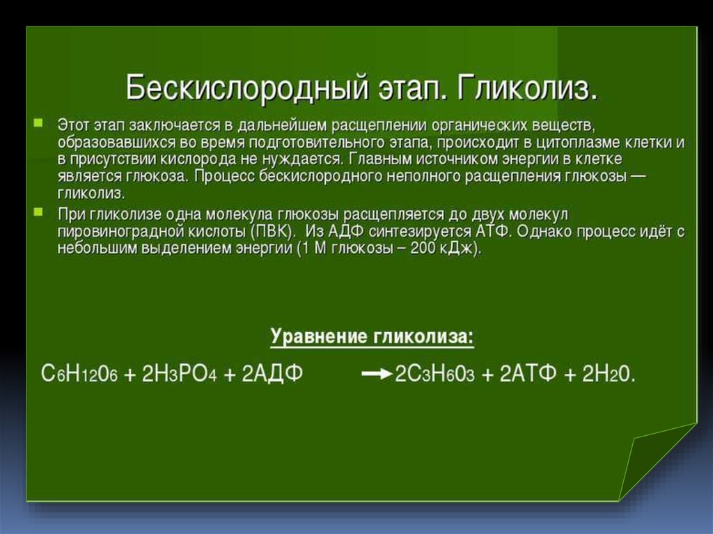 Гликолиз - презентация онлайн