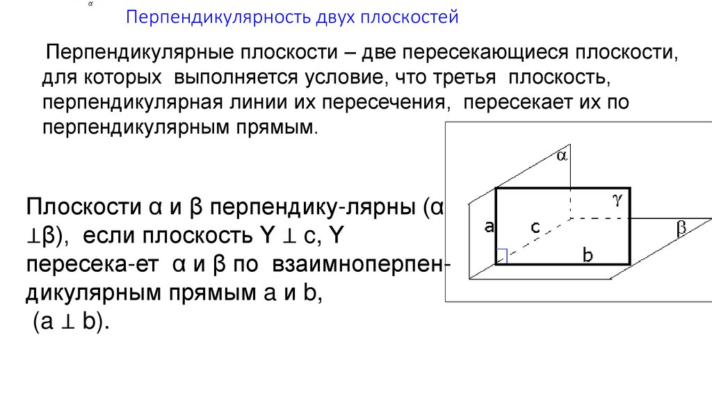 Перпендикулярность плоскостей