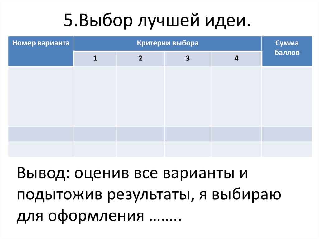 Выбор лучшей идеи проект. Выбор лучшей идеи. Критерии выбора идеи. Выбор лучшей идеи варианты. Выбор лучшей идеи проект по технологии. Выбор лучшего варианта.