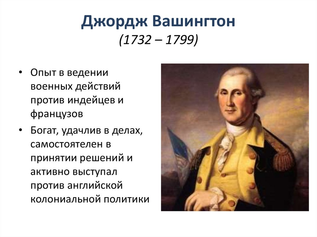 Война за независимость в сша презентация