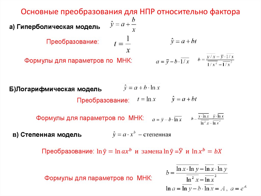 Основные преобразования