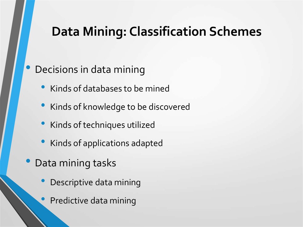 Data Mining: Classification Schemes