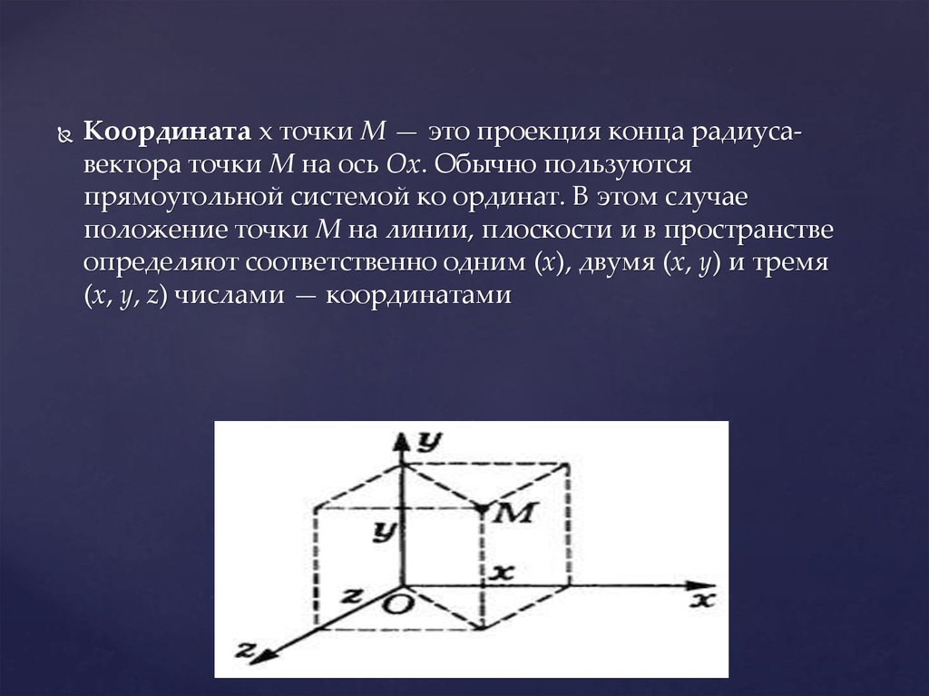 Проекция точки и вектора на ось. Проекция радиус вектора. Радиус-вектор и его проекции по осям координат. Проекция точки на ось. Проекция точки на ось координат.