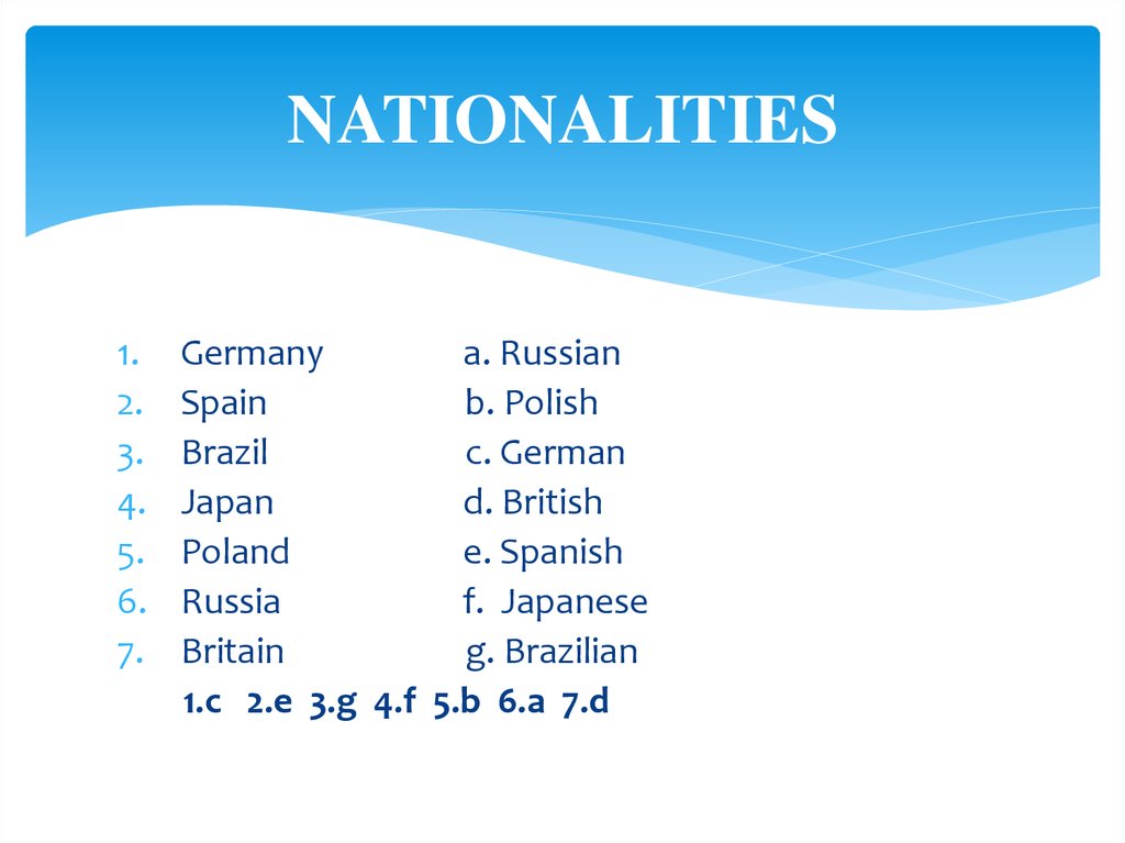NATIONALITIES