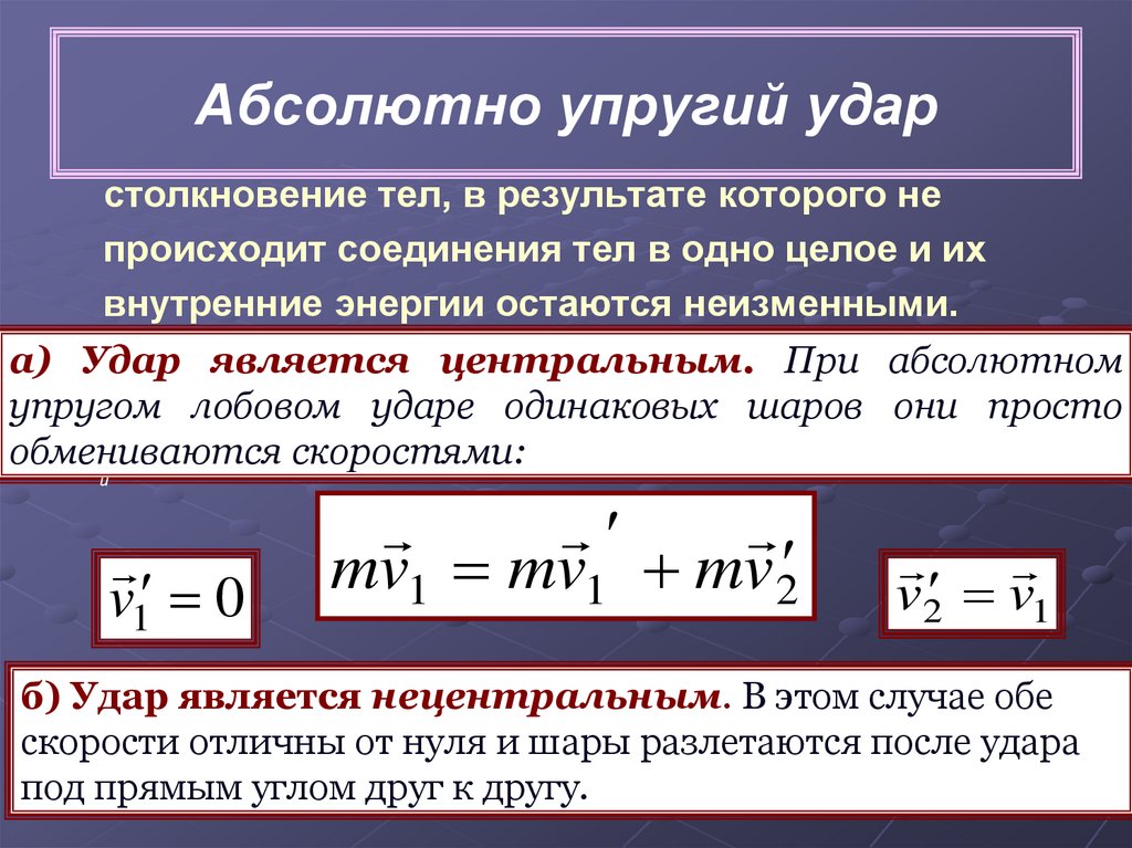 Абсолютно упругое центральное столкновение