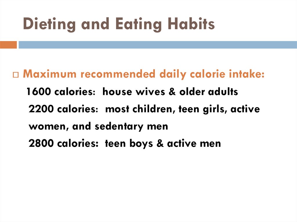 Dieting and Eating Habits