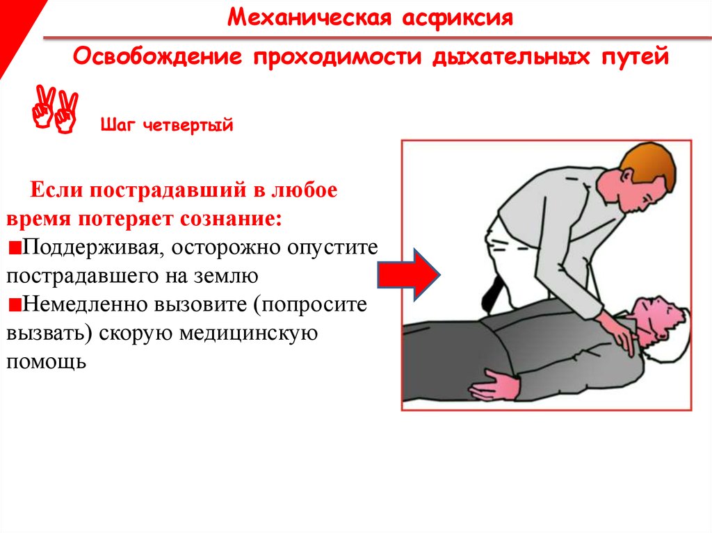 Первое помощь при асфиксии