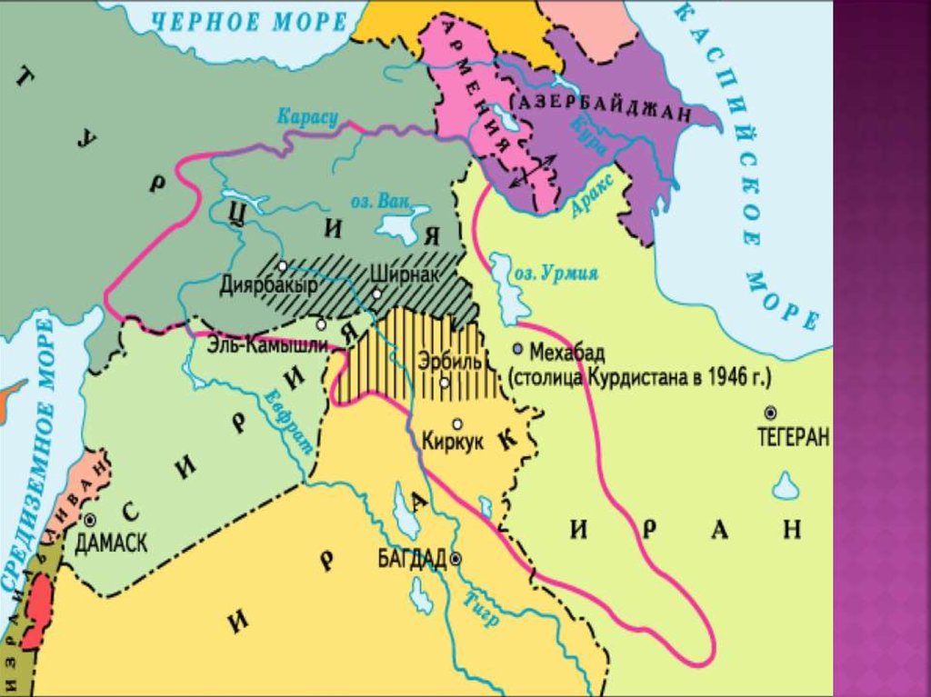 Карта курдистана в турции