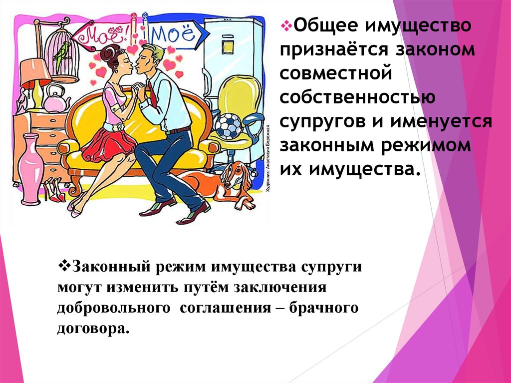 Закон совместного. Совместная собственность супругов презентация. Общее имущество супругов именуется. Презентация на тему раздел общего имущества супругов. Картинки законным режимом имущества супругов.