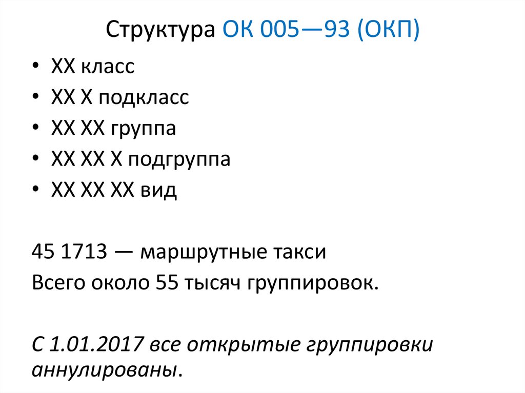 Общероссийский классификатор ок 034 2014