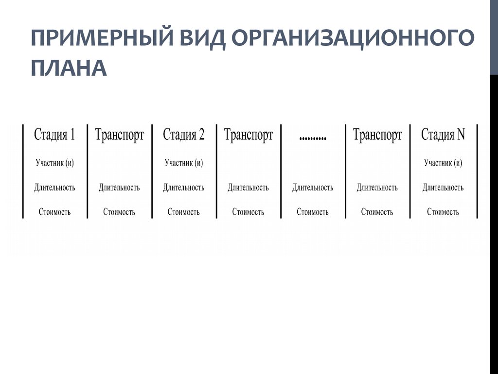Примерный вид организационного плана