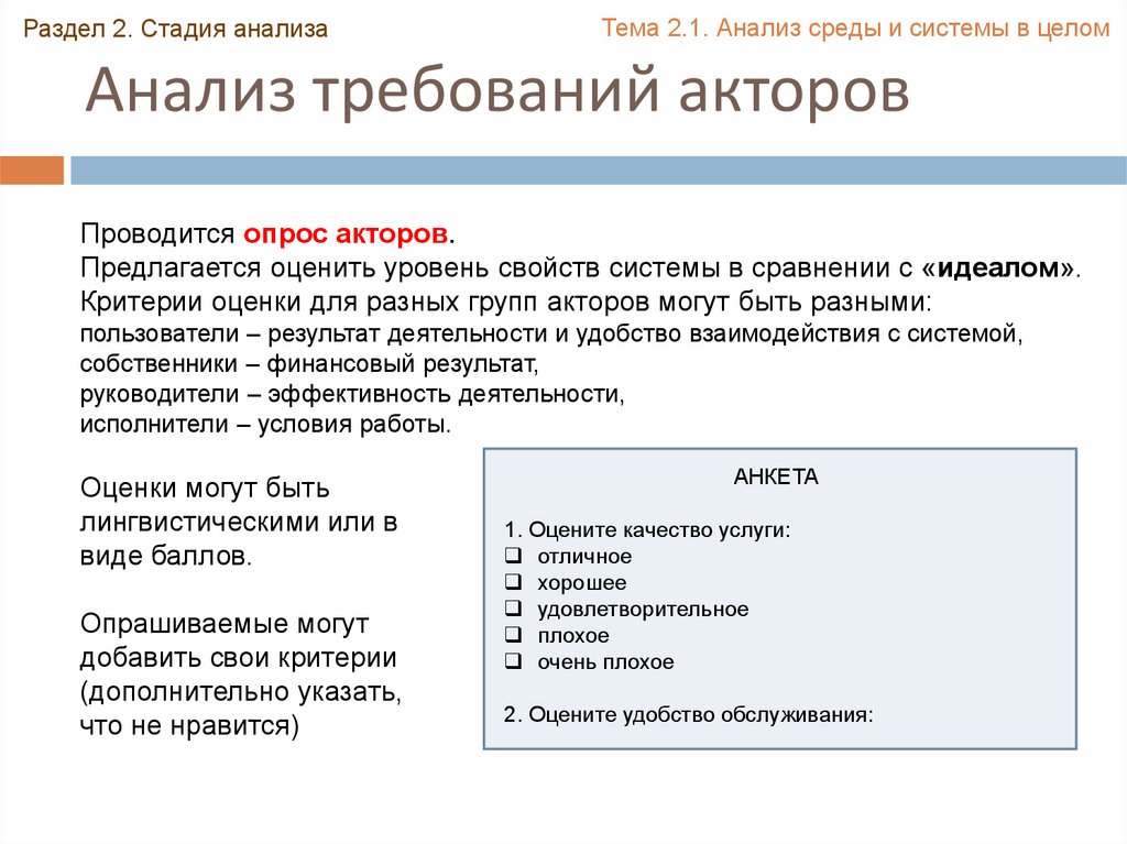 Логический анализ вопроса