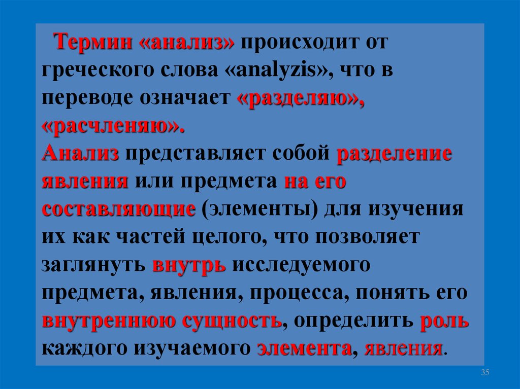 Слово термин происходит от. Термин анализ. Термин анализ означает. Понятие анализ означает. Слово анализ происходит от греческого.