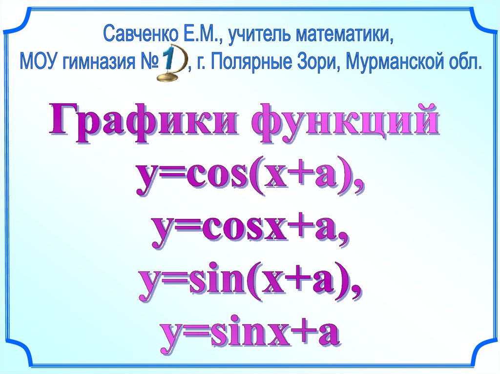 Преобразование тригонометрических графиков - презентация онлайн