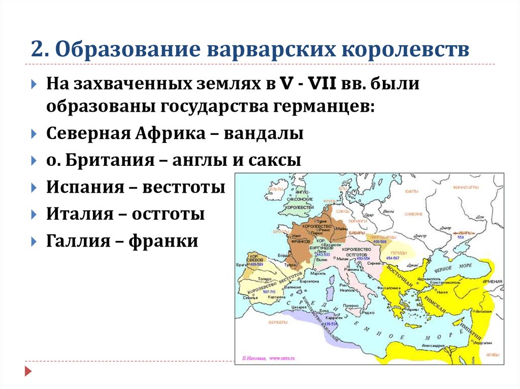 Варварские королевства в европе