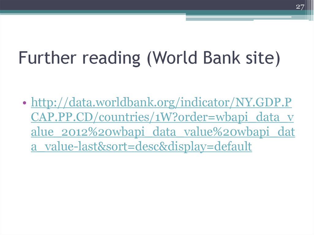 Further reading (World Bank site)