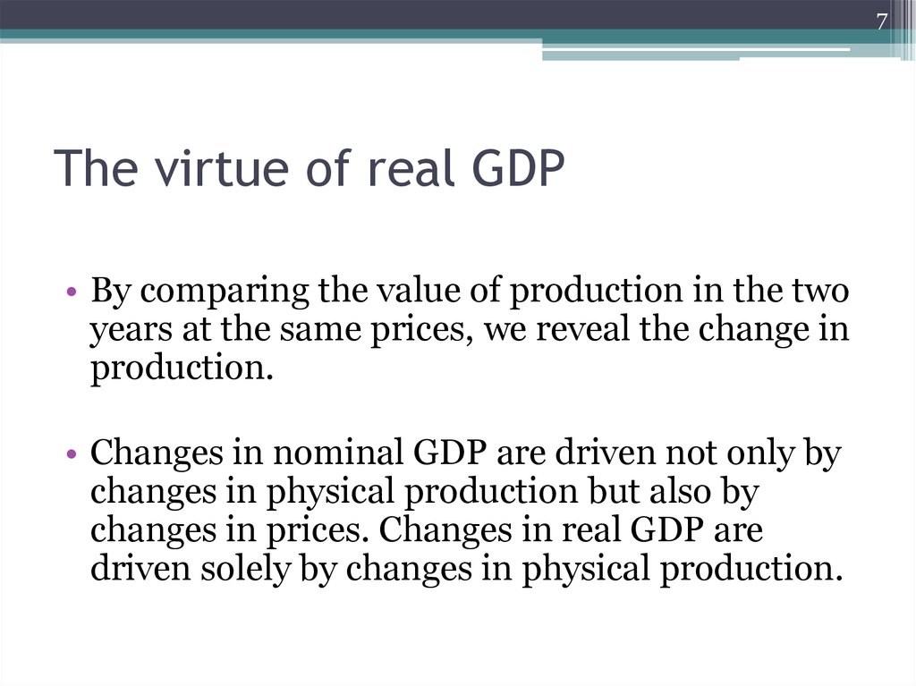 The virtue of real GDP