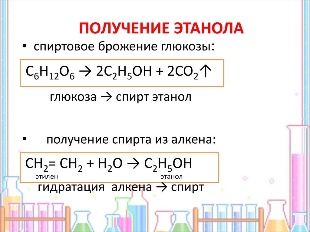Реакция получения этилена из спирта. Промышленный способ получения этилового спирта. Получение этанола. Способы получения этанола. Реакция получения этанола.