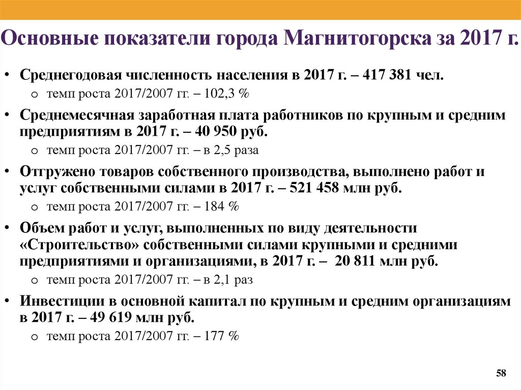 Городской показатель