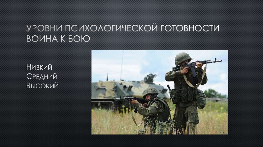 Уровни психологической готовности воина к бою