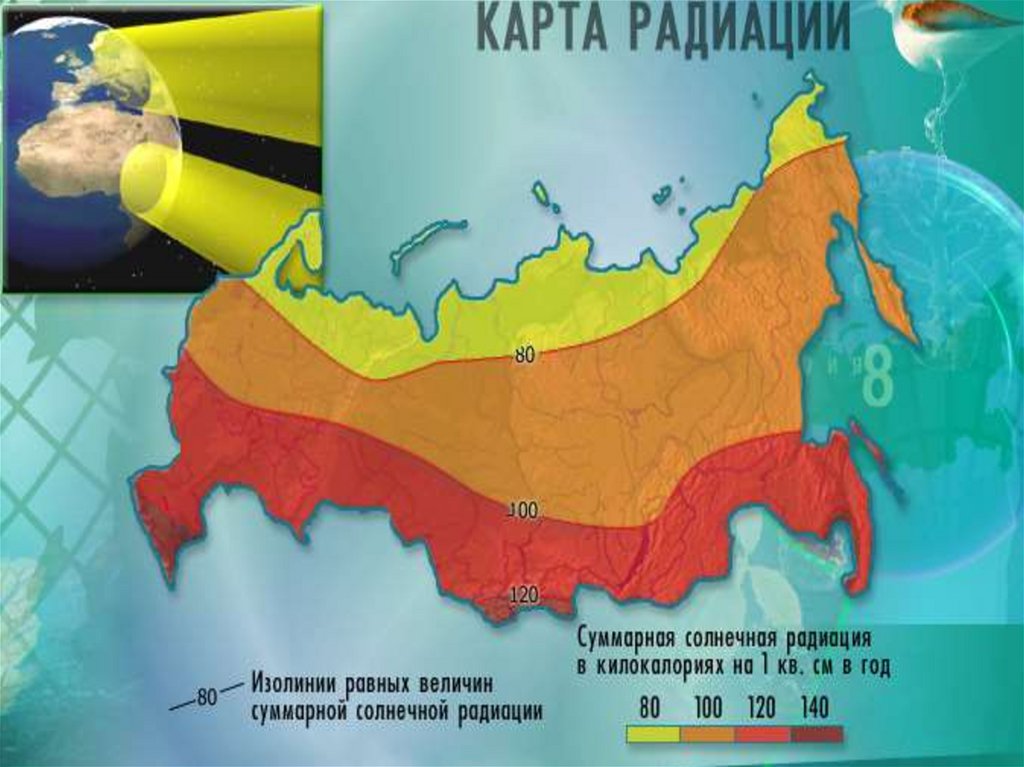 Количество солнечной радиации восточно европейской. Карта суммарной солнечной радиации. Солнечная радиация в России. Карта солнечной радиации России. Суммарная Солнечная радиация.