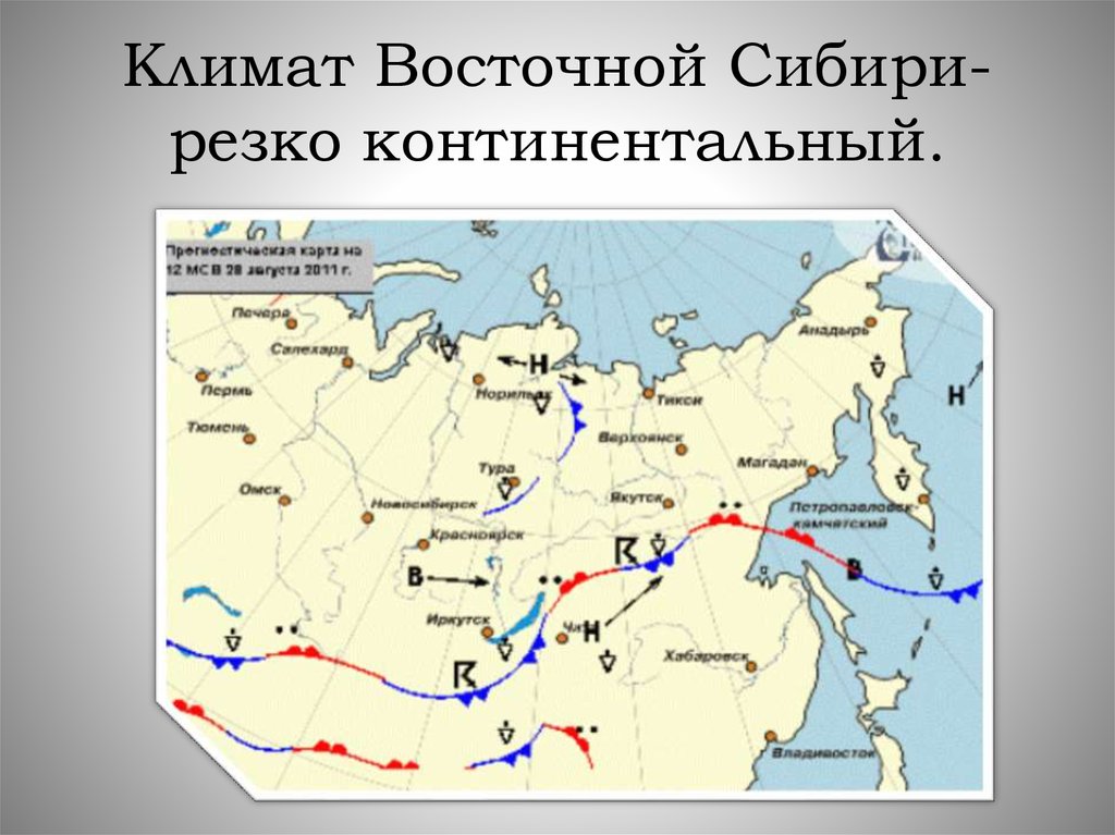 Восточная сибирь климат карта