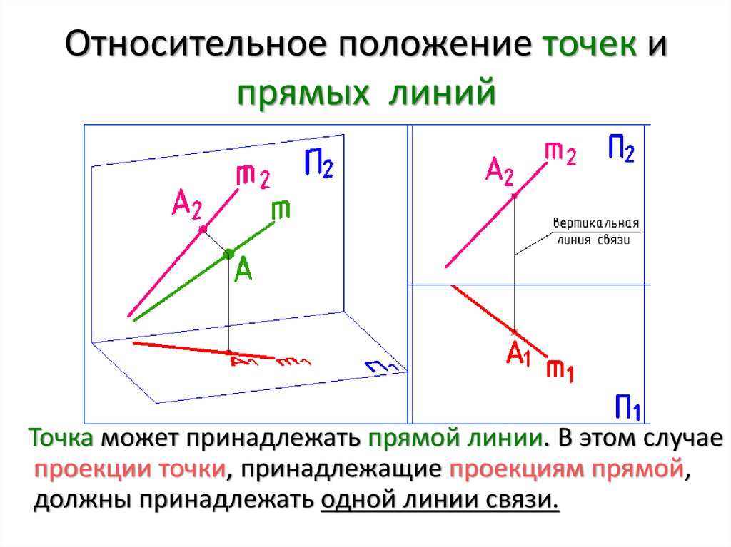 Проекции прямых линий