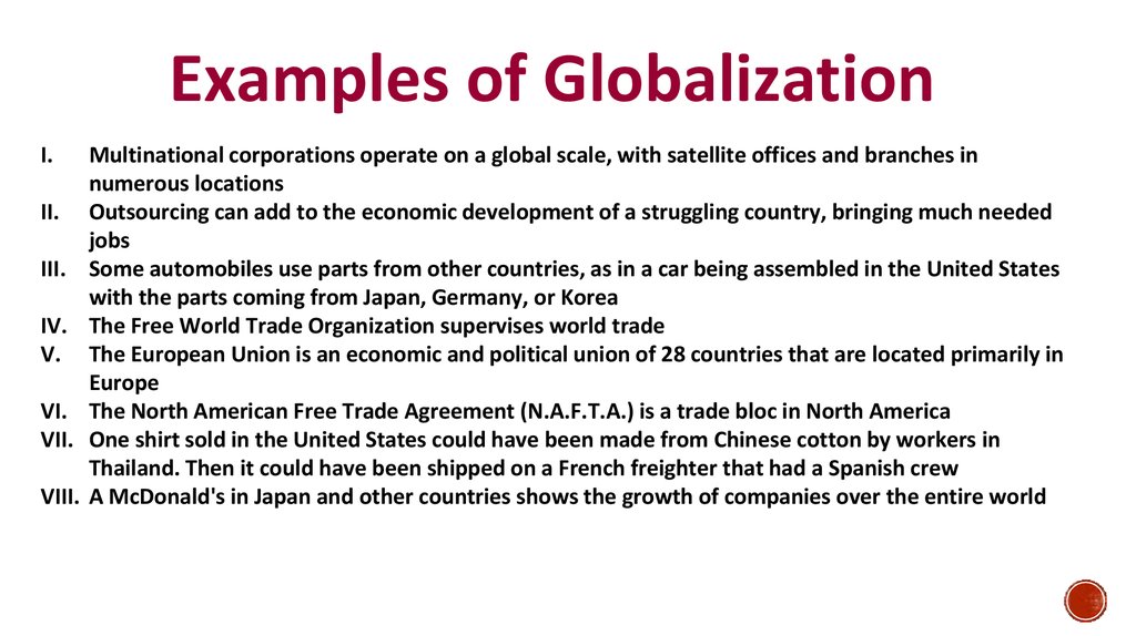 Examples of Globalization