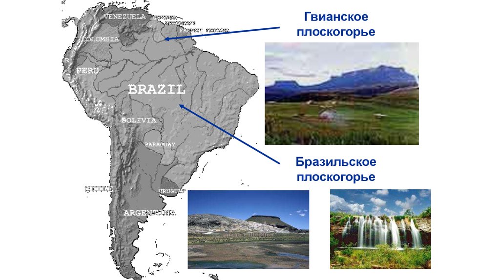 Физическая карта бразильское плоскогорье