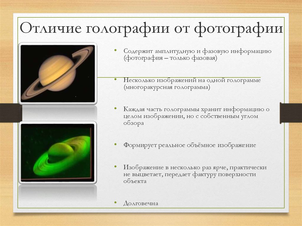 Виды голограмм презентация