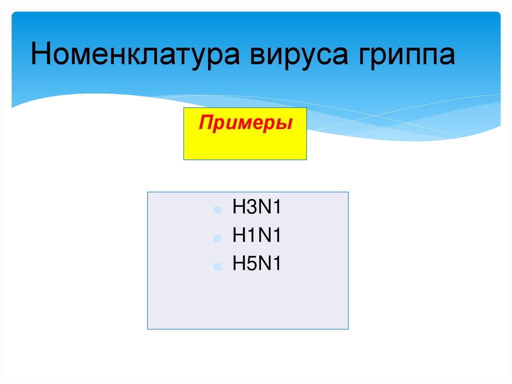 Номенклатура вируса гриппа