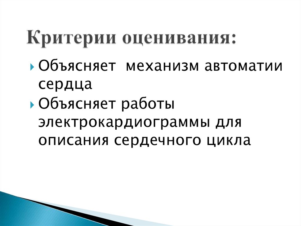 Критерии оценивания: