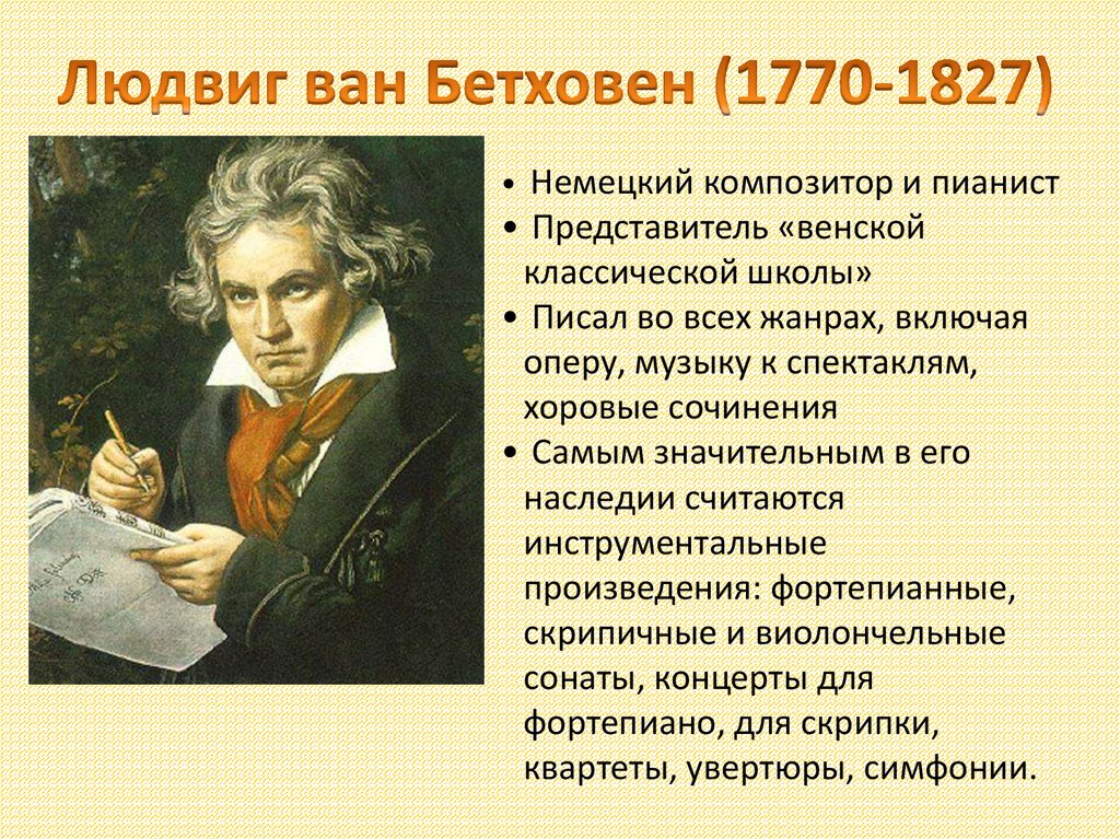 Бетховен жанры произведений