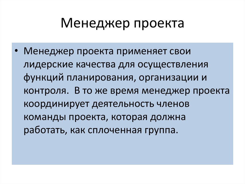 Обязанности по проекту