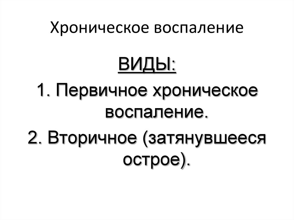 Хроническое воспаление презентация