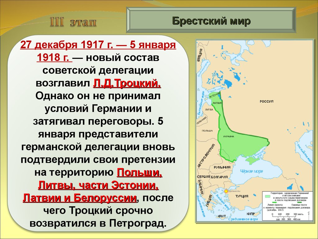 Заключение брест литовского мирного договора кто. Брестский мир 1918 и его условия. Брестский мир 1918 состав делегации.